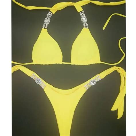 2018 Venus Vacation Sexy Women Bikini Set Summer Crystal Rhinestone Bathing Suit Mature Women