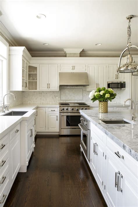 Perfect White Cabinets And Dark Floors Drop Leaf Tea Cart Granite