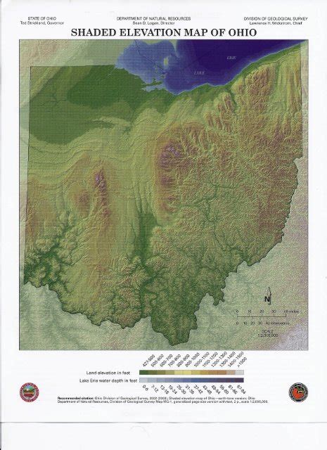 Shaded Elevation Map Of Ohio Austintown Township Ohio