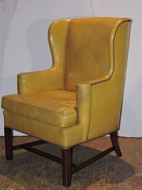 Chippendale Style Mustard Yellow Wingback Chair For Sale At 1stdibs