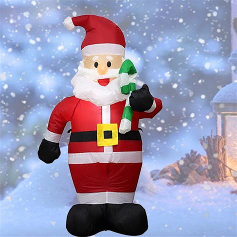 Christmas Inflatable Santa Claus With Candy Cane Home Decorations Yard