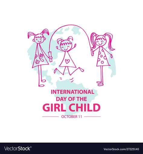 International Day Girl Child Royalty Free Vector Image