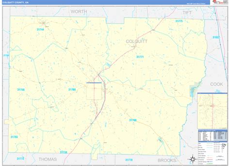 Colquitt County Ga 5 Digit Zip Code Maps Basic