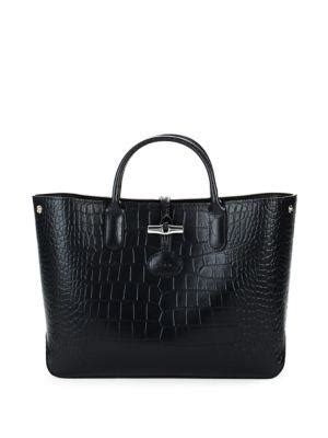 Download Longchamp Roseau Tote In Black | ModeSens