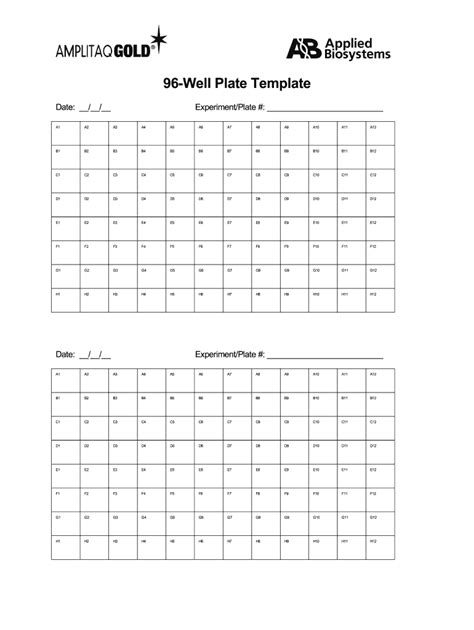 96 Well Plate Template Fill Out And Sign Online Dochub
