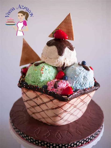 Ice Cream Sundae Cake Tutorial Veena Azmanov
