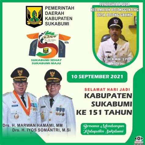 Iklan Ucapan Hari Jadi Kabupaten Sukabumi Ke 151 Tahun Pemerintah Desa