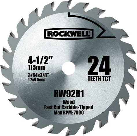 Rockwell Rw9281 4 12 Inch 24t Carbide Tipped Compact Circular Saw
