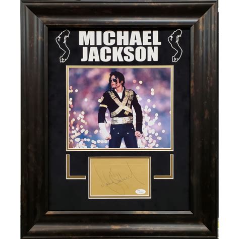 Michael Jackson Signed 185x225 Custom Framed Cut Display Jsa Loa