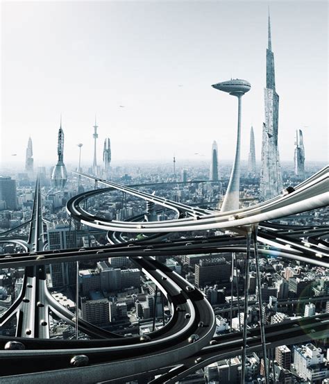 Future Highway Benedict Campbell Debut Art Futuristic City