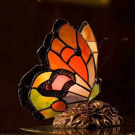 Stained Glass Butterfly Lamp Feajoy