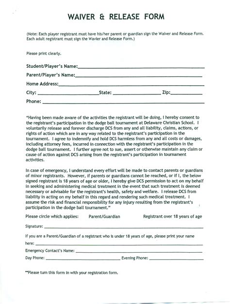 Printable Release Forms Printable Forms Free Online