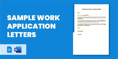 24 Sample Work Application Letters