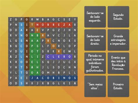Caça Palavras Revolução Francesa