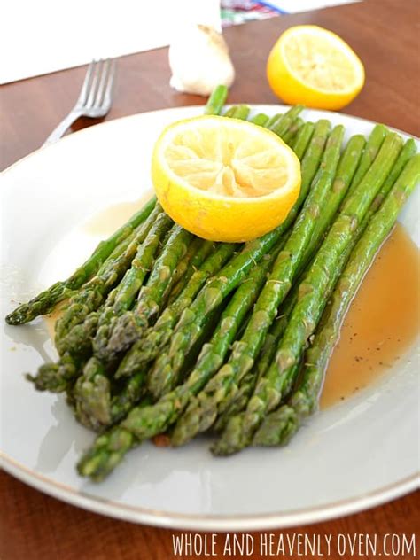 Lemon goes really well with fish and this is no exception. Pan-Fried Garlic Asparagus With Lemon Vinaigrette - Whole ...