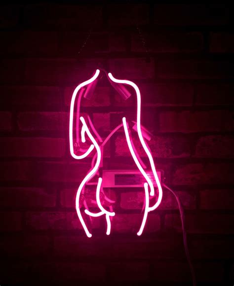 14x9pink Ladys Neon Sign Wall Hanging Light For Bedroom Nightlight