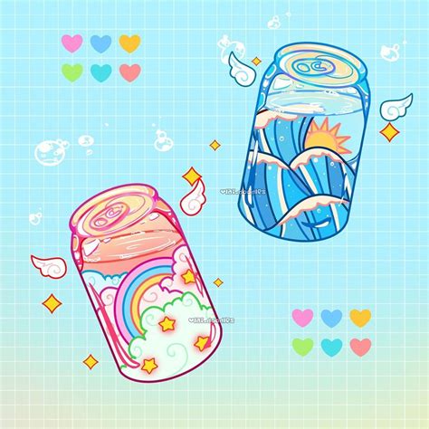 lai ☾ on instagram “🌊𝑾𝒐𝒖𝒍𝒅 𝒚𝒐𝒖 𝒍𝒊𝒌𝒆 𝒂 𝒅𝒓𝒊𝒏𝒌🌊 some cute little soda cans i drew about 2 weeks