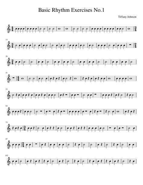 Basic Rhythm Exercises No 1 Sheet Music For Piano Download Free In