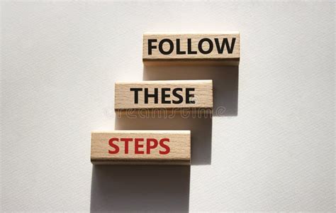Follow These Steps Symbol Concept Words Follow These Steps On White
