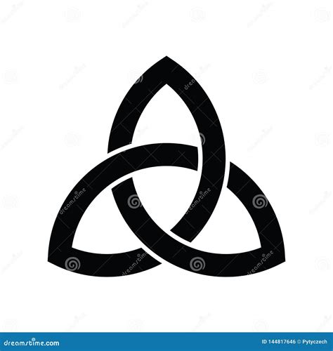 Triquetra Sign Icon Leaf Like Celtic Symbol Trinity Or Trefoil Knot