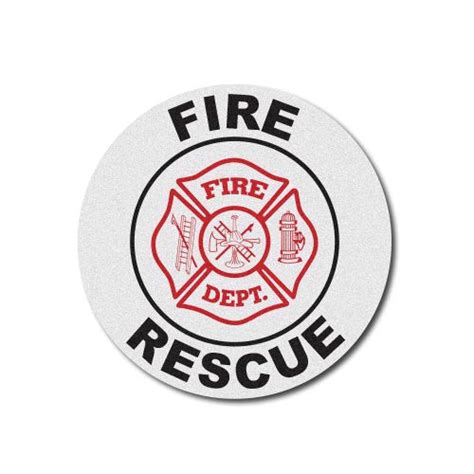 Reflective Round Fire Helmet Front Decal Fire Department First