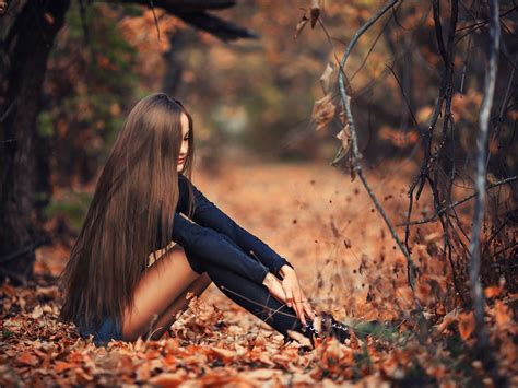 Girl Autumn Forest 2016 High Quality Hd Wallpaper Preview