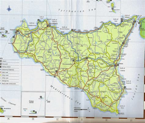 Stadtplan Von Sizilien Detaillierte Gedruckte Karten Von Sizilien