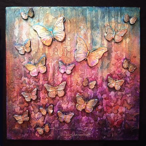 Jools Robertson Decoart Butterfly Canvas
