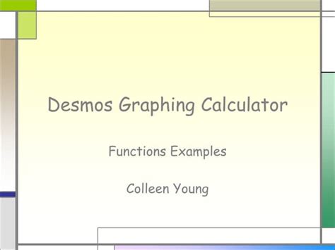 Desmos Graphing Calculator Functions Examples Ppt