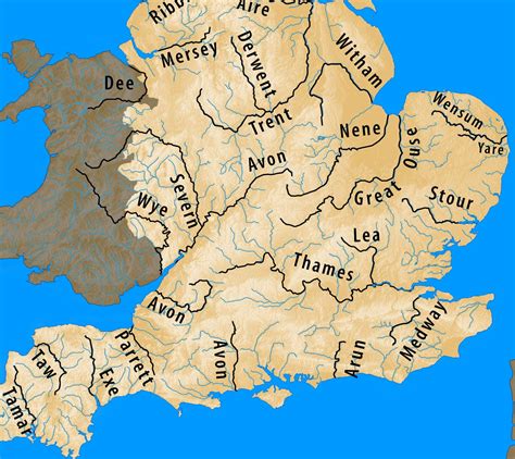 Medieval Rivers Major Rivers Of England
