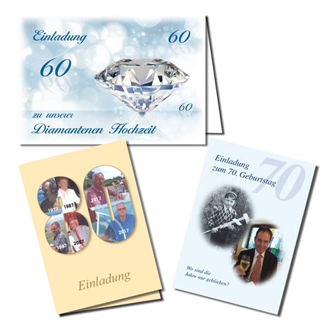 Einladungskarten Diamantene Hochzeit Einladung Diamantene Hochzeit Mit Ruckseite Basteln Rund