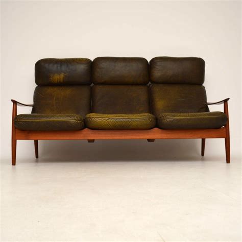 Danish Retro Teak And Leather Sofa By Arne Vodder Vintage 1960s Retrospective Interiors Retro