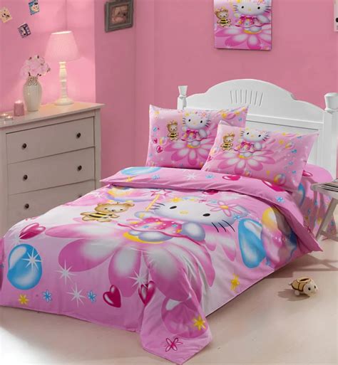 Character Pink Hello Kitty Twin Full Size Girls Cotton Doona Comforter