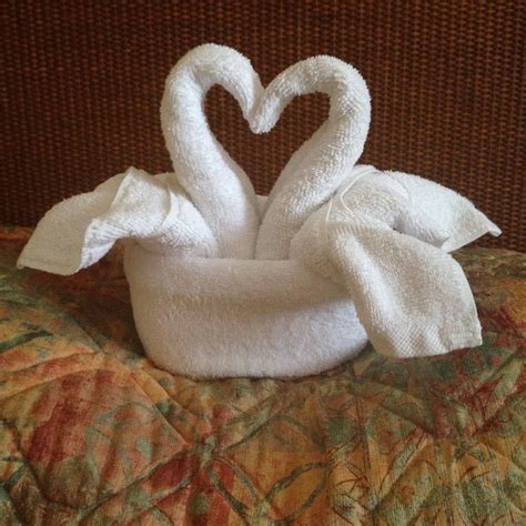 Love Swan Towels Towel Origami Towel Crafts
