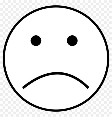 Sad Face Black And White Clipart