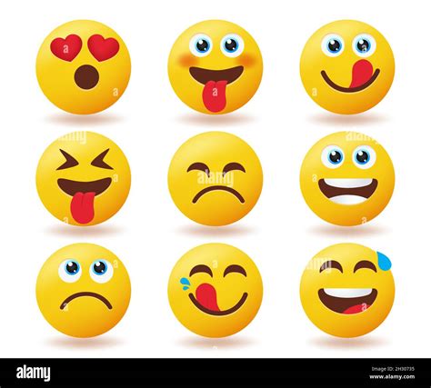 Conjunto De Vectores Emoticones De Smileys Emojis Emoticono En