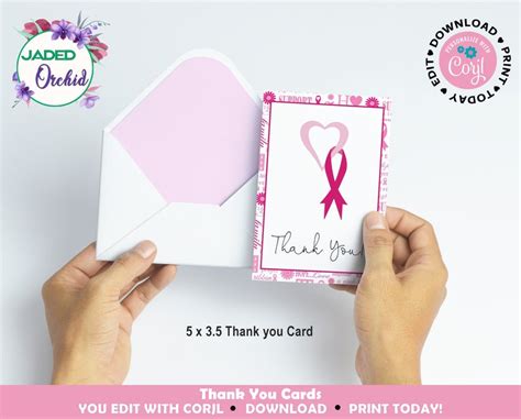 Cancer Event Thank You Cards Breast Cancer Thank You Cards Etsy