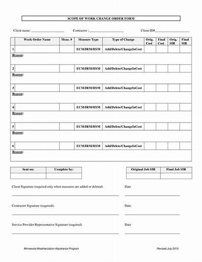 Template Change Order Scope Form Forms Request