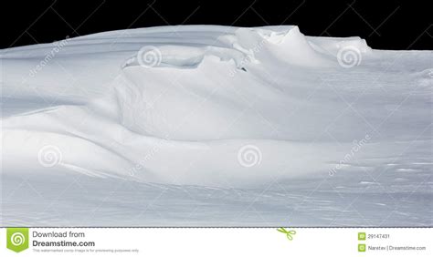 Deep Snow Drift Isolated On Black Stock Image Image Of Blown Curves