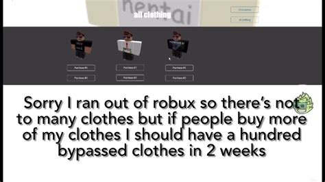 Roblox Bypassed Clothing Link In Description Youtube
