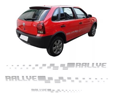 Kit Adesivo Faixa Prata Volkswagen Gol Rallye G Preto Parcelamento Sem Juros