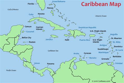 Acquire Map Of Caribbean Islands Free Vector