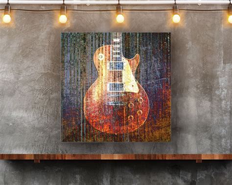 Guitar And Music Themed Art Electric Guitar Printed On Eco Friendly