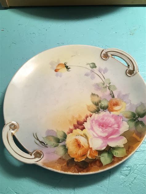 Vintage Floral Handpainted Plate Etsy