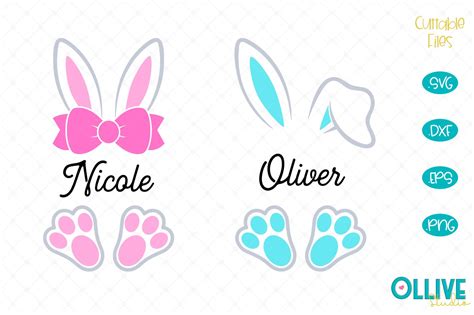 Digital Art And Collectibles Easter Bunny Png File Easter Ears Svg