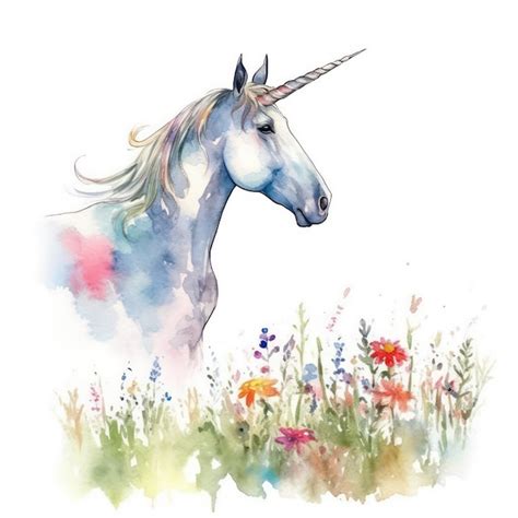 Premium Ai Image Watercolor Unicorn Illustration Watercolor Unicorn Art