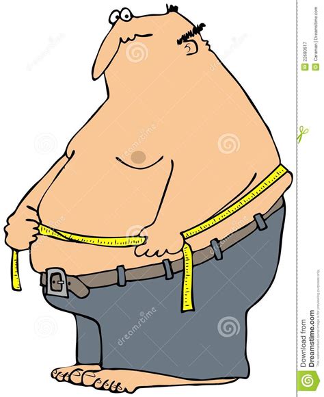 A tape measure is your best home option for keeping tabs on visceral fat, according to harvard health to do this, it explains: Man Measuring His Waist stock illustration. Illustration ...