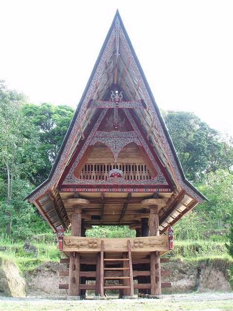Traditional Batak House In Samosir Island Lake Toba Sumatra