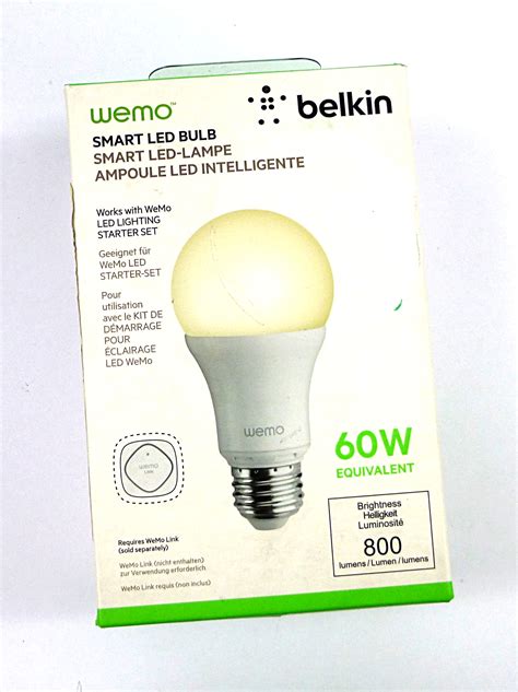 New Belkin F7c033vfe27 Wemo Smart Led Bulb Screw Fit E27 Box Unsealed