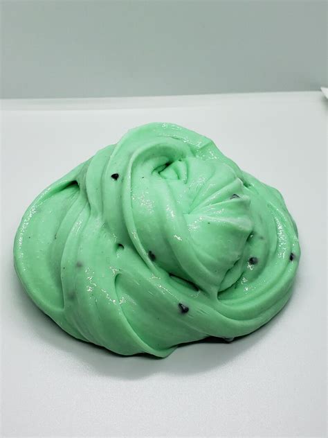 Mint Chocolate Chip Scented Butter Slime Slime Creamy Cloud Etsy Canada